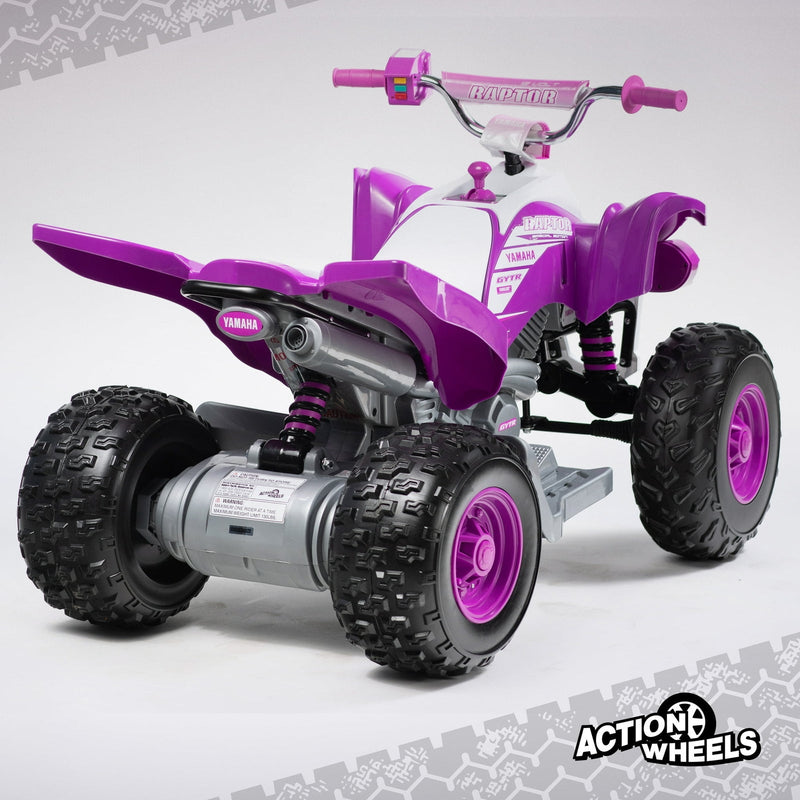 Yamaha Raptor 12V Battery Ride-On ATV in Purple with Music for Ages 3–5