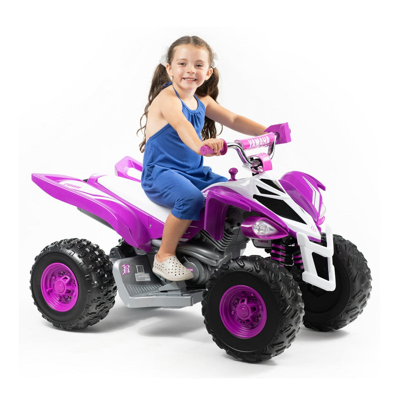 Yamaha Raptor 12V Battery Ride-On ATV in Purple with Music for Ages 3–5