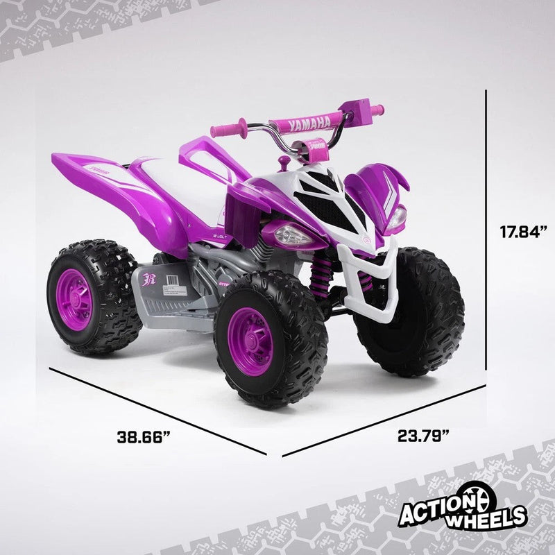 Yamaha Raptor 12V Purple Battery-Powered Ride-On ATV with Music for Kids Ages 3-5