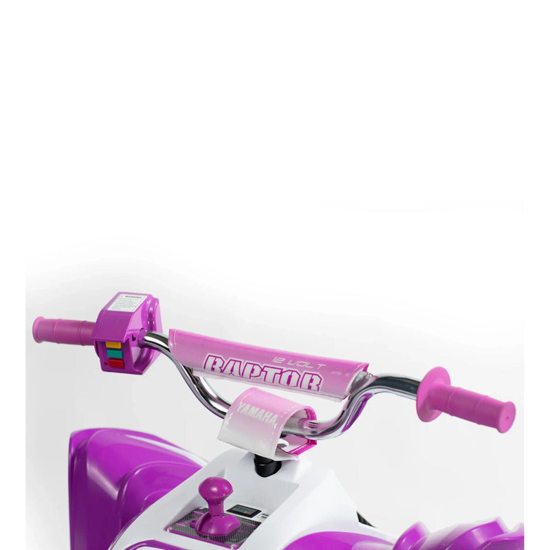 Yamaha Raptor 12V All-Terrain Battery Ride-On ATV for Kids 3+ in Purple