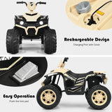 Yellow 12V Kids ATV Quad Ride On Car with LED Light and Music Toy