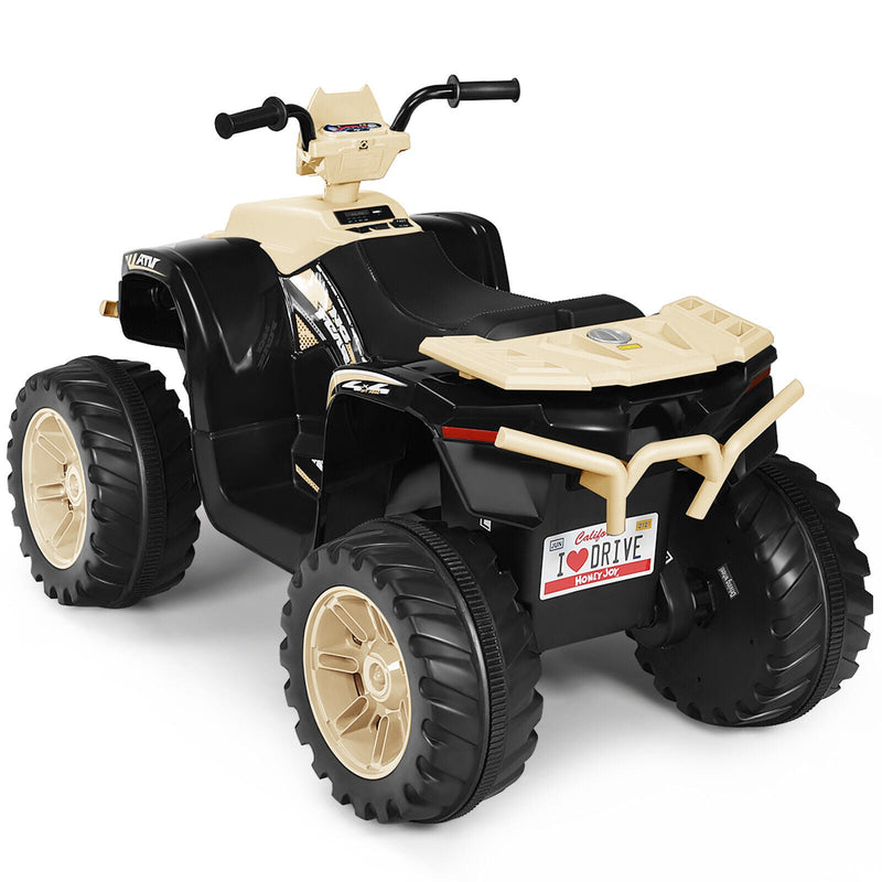 Yellow 12V Kids ATV Quad Ride On Car with LED Light and Music Toy