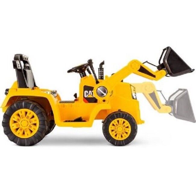 Yellow Battery-Powered Ride-On Backhoe for Kids with 6V Rechargeable Battery