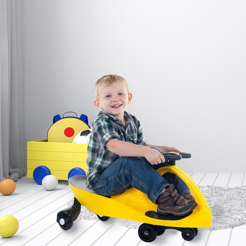 Yellow Wiggle Car Battery-Free Ride-On Toy for Motor Skill Development