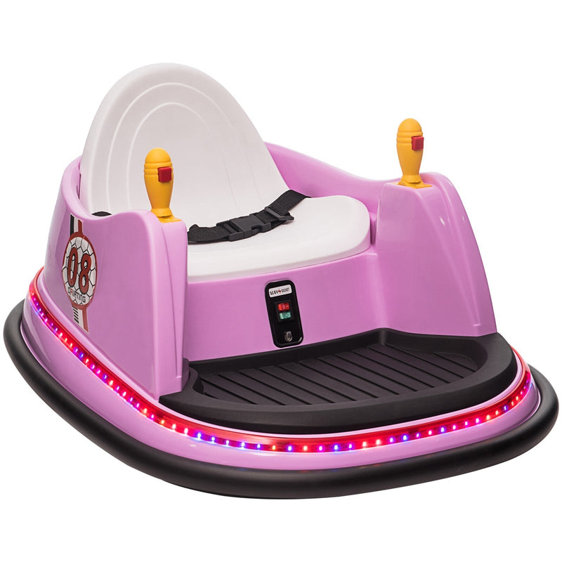 12V Electric Ride-On Bumper Car for Kids and Toddlers Ages 2-6 Years - Purple