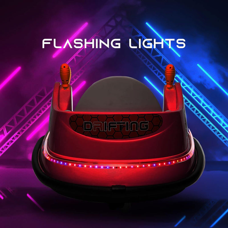 12V Kids Ride-On Bumper Car with Remote Control, 360° Spin, and Flashing Lights for Toddlers