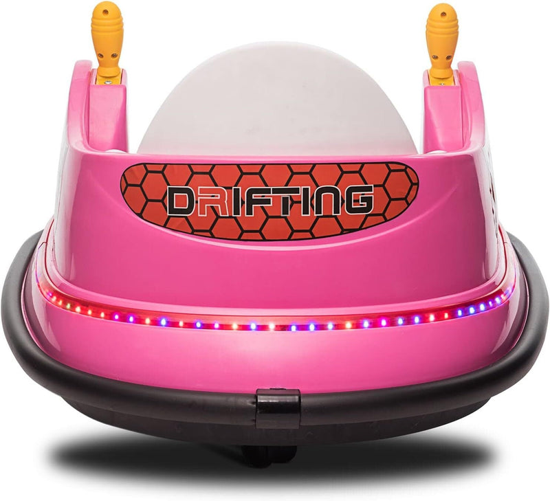 12V Kids Ride-On Bumper Car with Remote Control, 360° Spin, and Flashing Lights for Toddlers