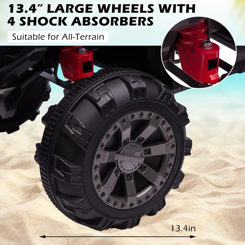 12V Kids Electric Ride-On Off-Road ATV Quad Car Toy with 2 Speeds and LED Lights Green