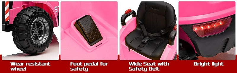 12V Kids Ride-On Forklift Toy Car with Horn for Pretend Construction Play