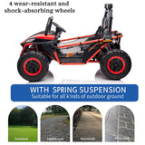 24V Electric 2-Seater Kids Ride-On UTV Truck with 4WD and Remote Control, 4x80W Motors