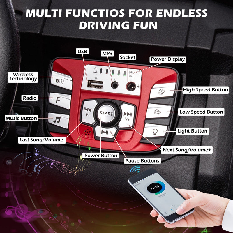 24V Kids Electric 2-Seater Ride-On UTV Truck 55in with Remote Control and 4x80W Motors Green