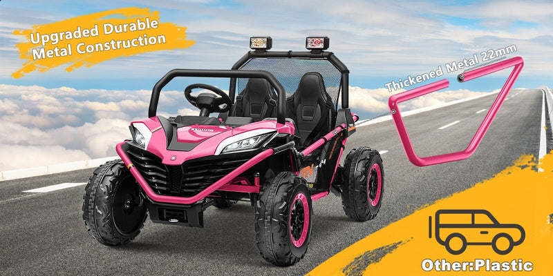 24V Electric Kids 2-Seater Ride-On UTV Truck with 300W Motor, EVA Wheels, and Remote Control