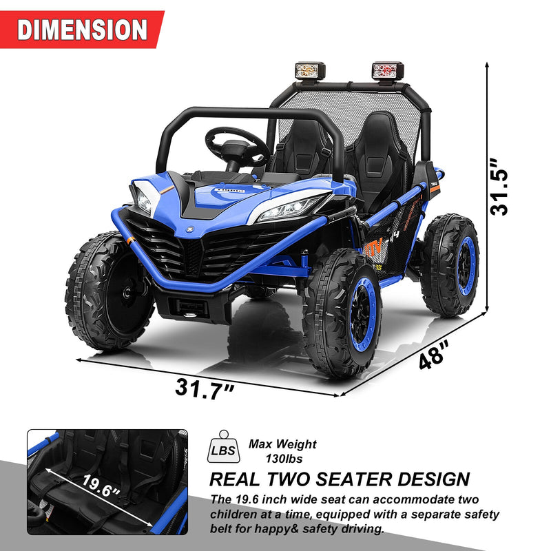 24V Electric Kids 2-Seater Ride-On UTV Truck with 300W Motor, EVA Wheels, and Remote Control