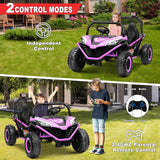 24V Kids 2-Seater Ride-On UTV Truck with 300W Motor, Remote Control, EVA Tires, Purple