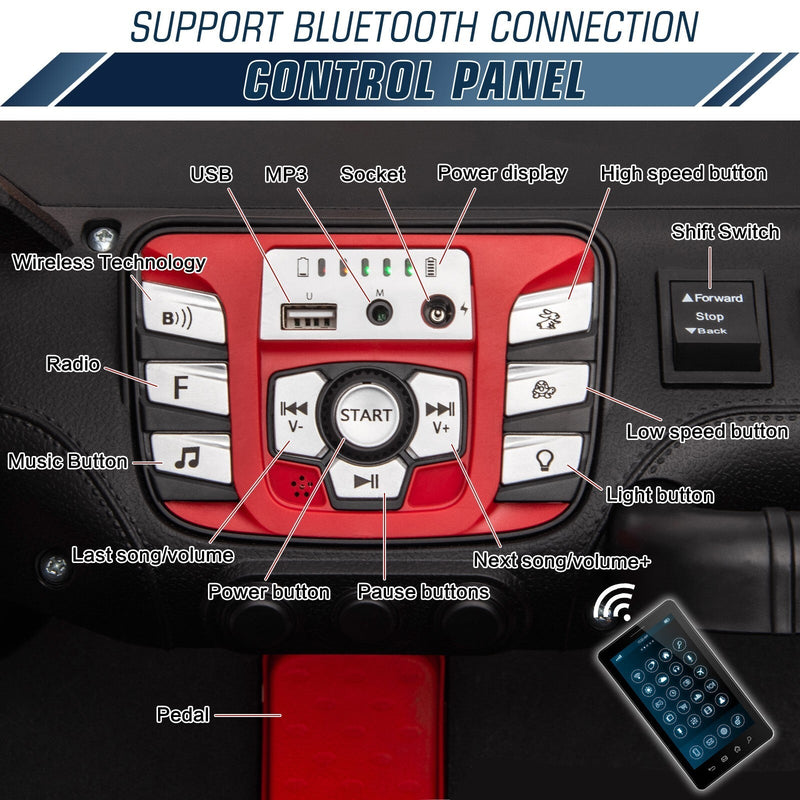 24V Electric Kids Ride-On UTV Truck with 2 Seats, 4WD and Remote Control, 4x80W Motor