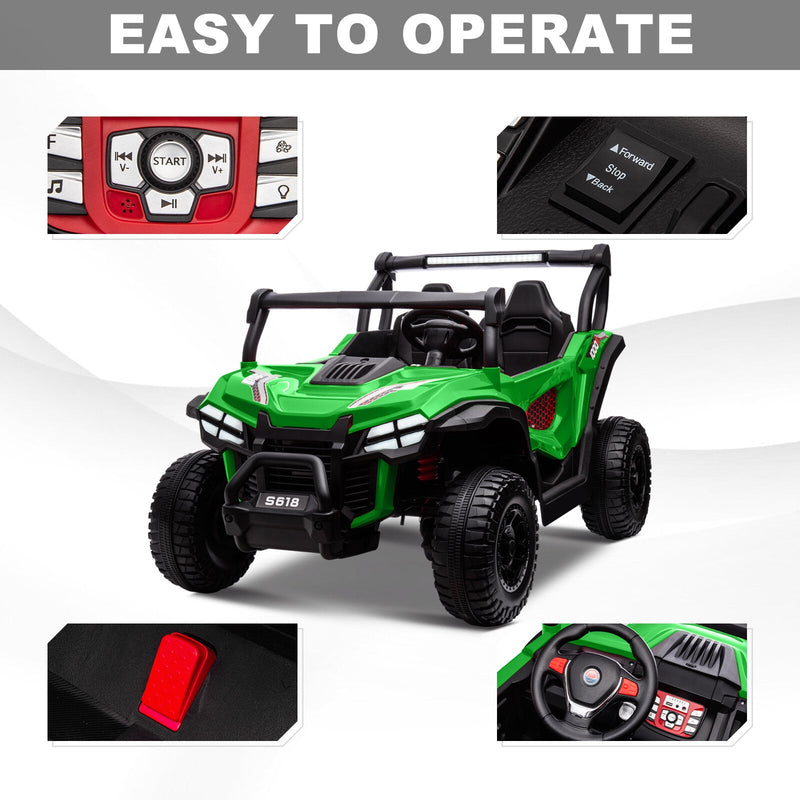 24V Kids Electric 2-Seater Off-Road UTV Truck Ride-On Car with 4WD and 80W Motor