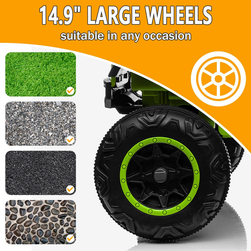 12V Electric 4-Wheel Kids Ride-On Truck with Remote Control and 2 Seats, Green