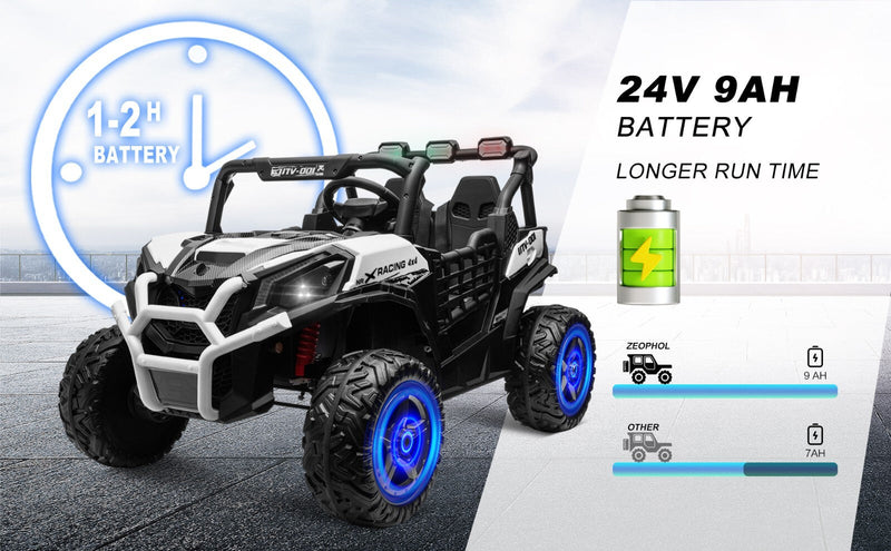 Electric Kids Ride-On 4WD/2WD UTV Truck with 24V Power, Bluetooth, and Music Features