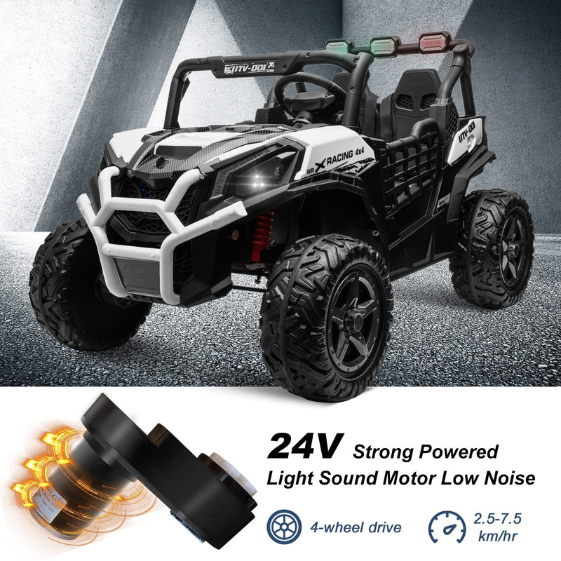 Electric Kids Ride-On 4WD/2WD UTV Truck with 24V Power, Bluetooth, and Music Features
