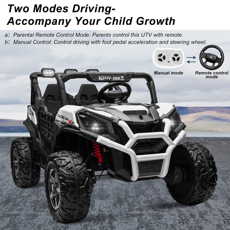 Electric Kids Ride-On 4WD/2WD UTV Truck with 24V Power, Bluetooth, and Music Features