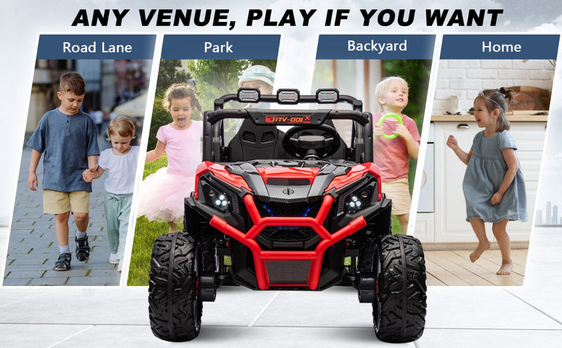 Kids Electric Ride-On UTV Truck 24V with 4WD/2WD and Remote Control Power Wheels
