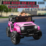 Kids Electric Ride-On Truck Car 24V 9AH Battery with 4WD/2WD Power - Purple