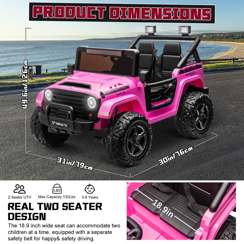 Kids Electric Ride-On Truck Car 24V 9AH Battery with 4WD/2WD Power - Purple