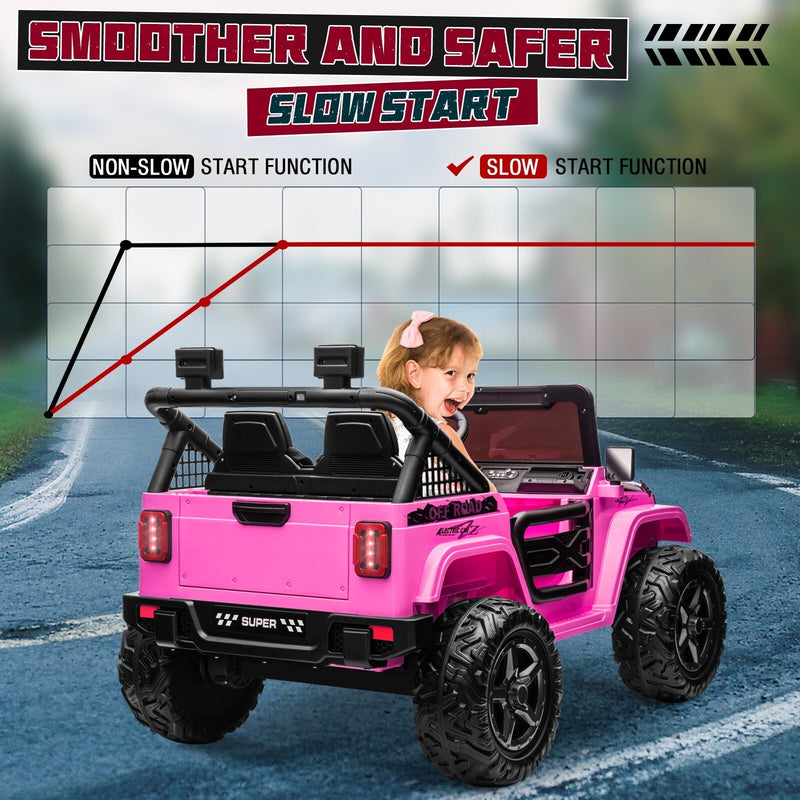 Kids Electric Ride-On Truck Car 24V 9AH Battery with 4WD/2WD Power - Purple