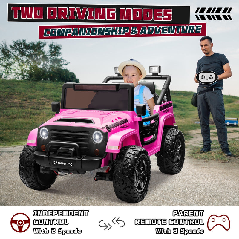 Kids Electric Ride-On Truck Car 24V 9AH Battery with 4WD/2WD Power - Purple