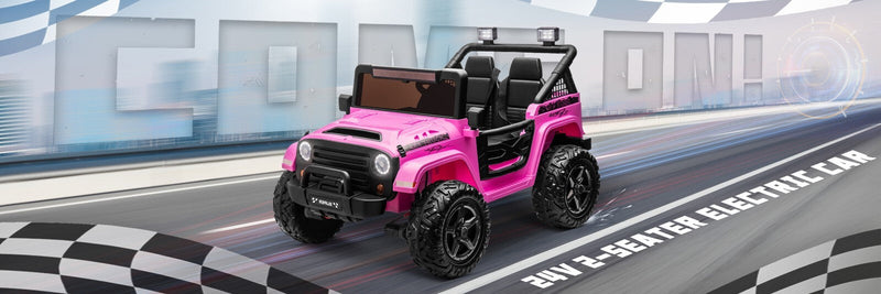 Kids Electric Ride-On Truck Car 24V 9AH Battery with 4WD/2WD Power - Purple