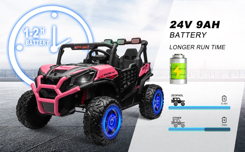 Kids Electric Ride-On UTV Truck with 24V Power, 4WD/2WD and Remote Control