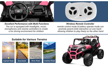 Kids Electric Ride-On UTV Truck with 24V Power, 4WD/2WD and Remote Control