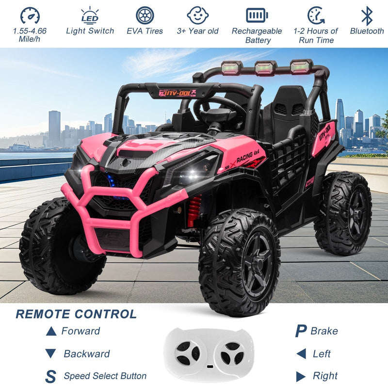 Kids Electric Ride-On UTV Truck with 24V Power, 4WD/2WD and Remote Control