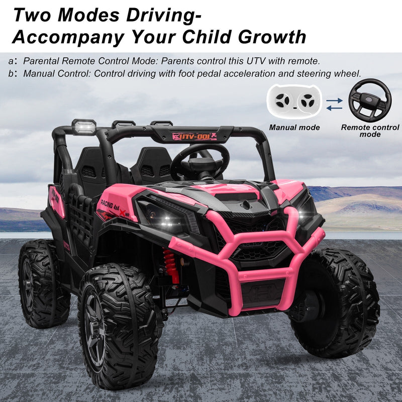 Kids Electric Ride-On UTV Truck with 24V Power, 4WD/2WD and Remote Control