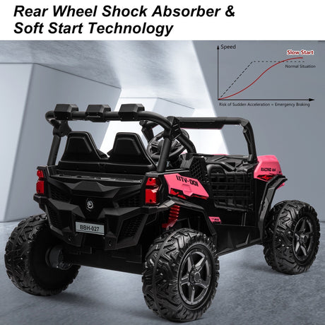 Kids Electric Ride-On UTV Truck with 24V Power, 4WD/2WD and Remote Control