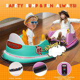 12V Kids Ride-On Bumper Car with Remote Control, 360° Spin and Flashing Lights for Toddlers