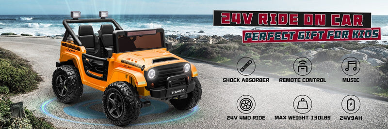 Kids Electric Ride-On Truck 24V 9AH Battery 4WD/2WD Power Car 2-Seater