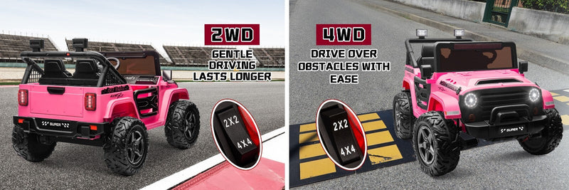 Kids Electric Ride-On Truck 24V 9AH Battery 4WD/2WD Off-Road Power Car