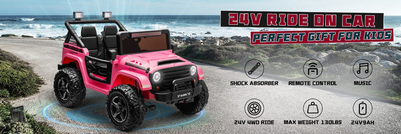 Kids Electric Ride-On Truck 24V 9AH Battery 4WD/2WD Off-Road Power Car