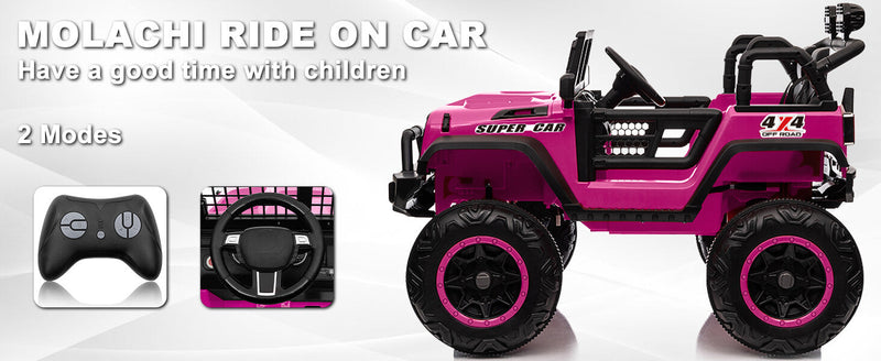 12V Electric Kids Ride-On Truck with Remote Control and 2 Seats