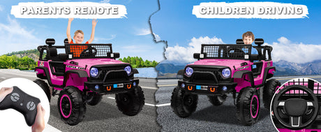 12V Electric Kids Ride-On Truck with Remote Control and 2 Seats