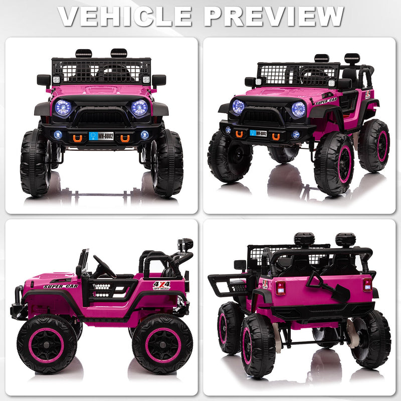 12V Electric Kids Ride-On Truck with Remote Control and 2 Seats