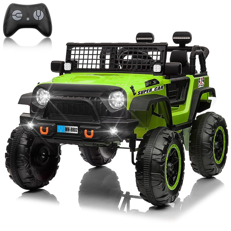 12V Electric Kids Ride-On Truck with Remote Control and 2 Seats, Green