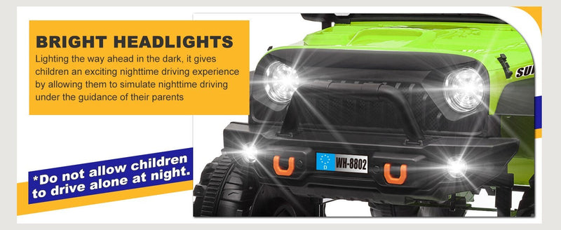 12V Electric Kids Ride-On Truck with Remote Control and 2 Seats, Green