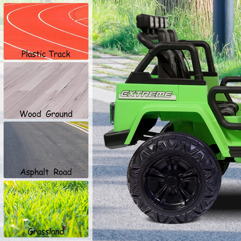 12V Electric Kids Ride-On Jeep Truck with Remote Control Battery-Powered Car Green