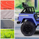 12V Electric Ride-On Jeep Truck for Kids with 2 Seats, 3 Speeds, and Remote Control, Blue