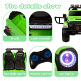 12V Electric Ride-On Jeep Truck for Kids, 2-Seater with 3 Speeds and Remote Control