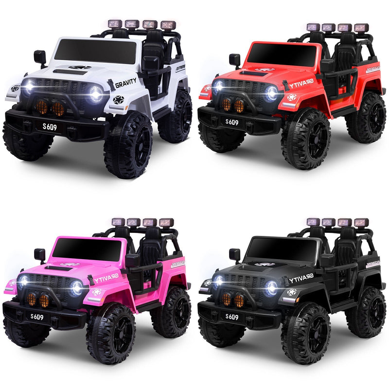 12V Electric Ride-On Jeep Truck for Kids, 2-Seater with 3 Speeds and Remote Control