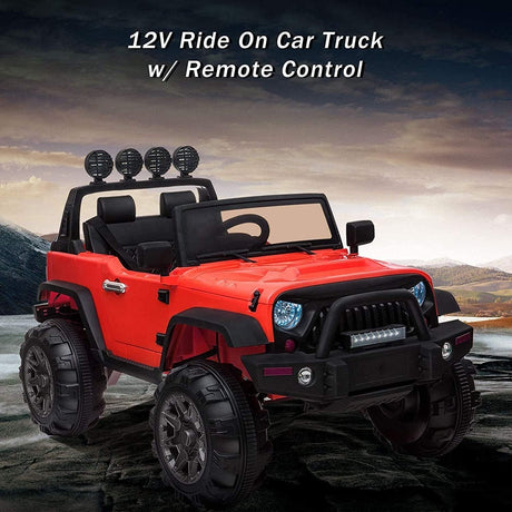 12V Electric Ride-On Kids Pickup Truck with 3-Speed Remote Control