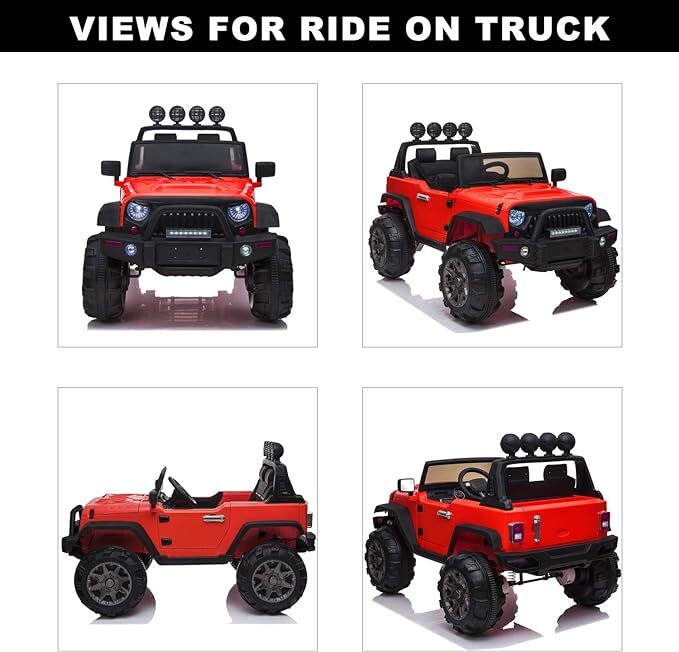 12V Electric Ride-On Pickup Truck for Kids with 3 Speeds and Remote Control